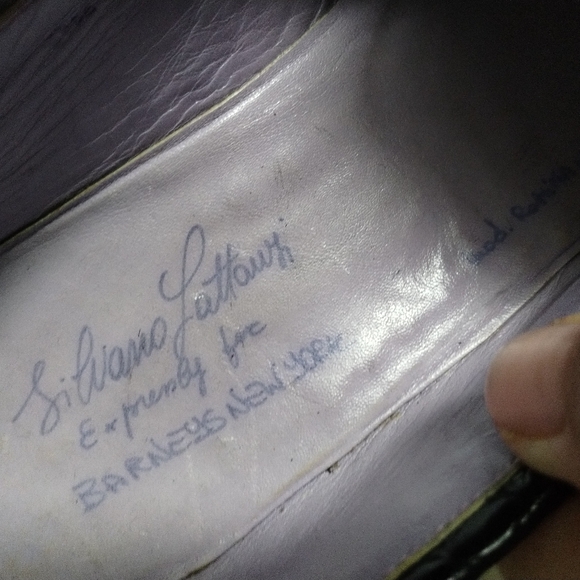 Barneys New York Black Crocodile Pattern Loafers 8.5 - Picture 7 of 8